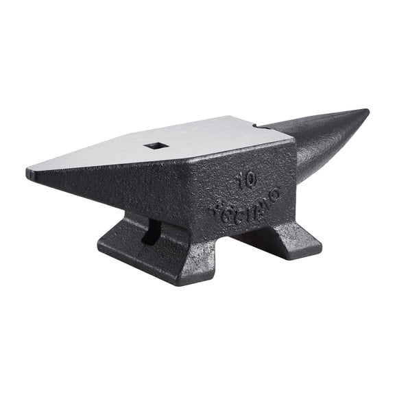 Heavy Duty 10kg Blacksmith Anvil, Single Horn Cast Iron with Wide Work Surface, Stable Base for Metal Shaping and Bending