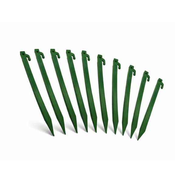 AnchorStake 12 Heavy-Duty ABS Tent & Canopy Stakes, Rust-Free Ground Anchors, Green, 10-Pack