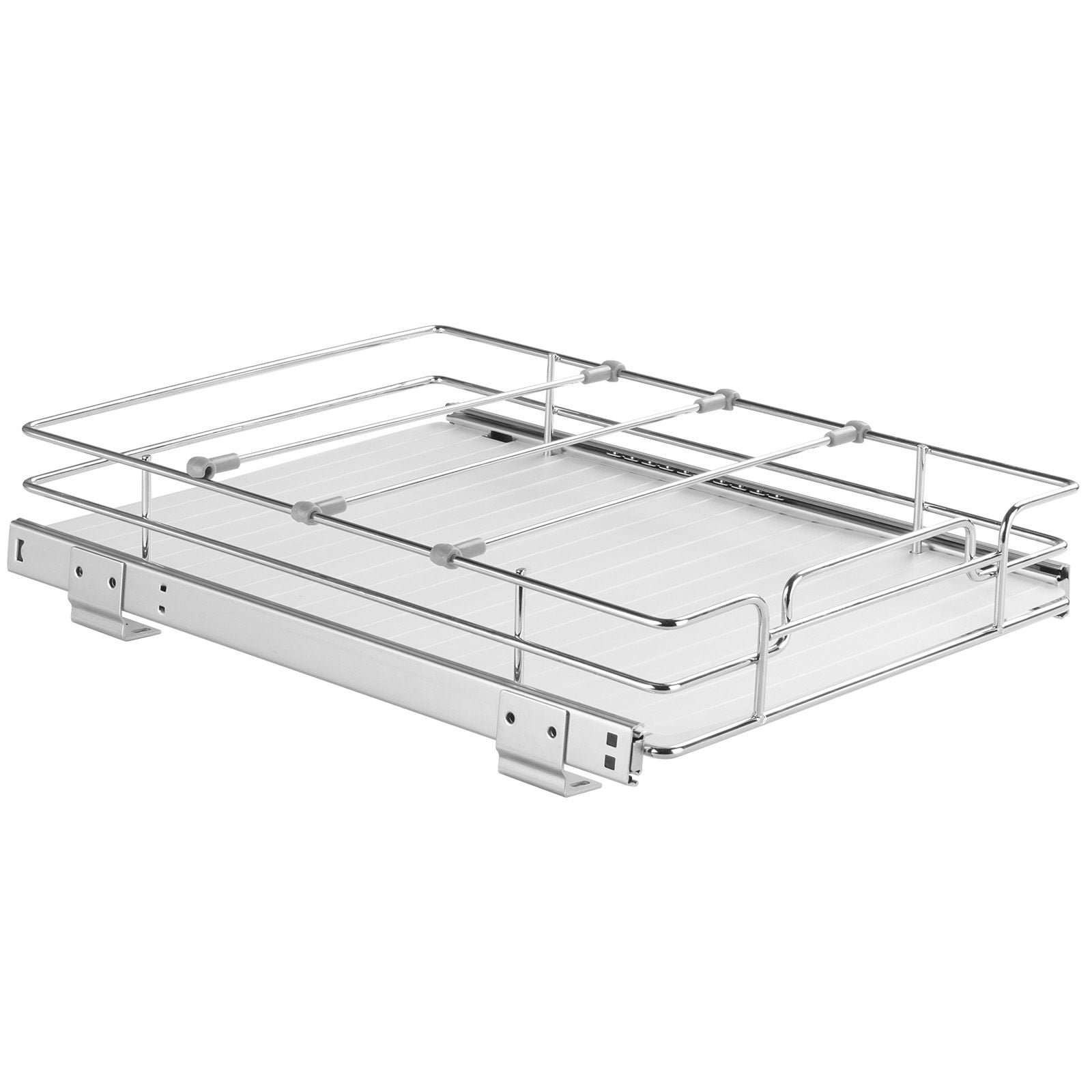Heavy Duty 12.5" Pull Out Cabinet Organizer with Steel Slide Out Pantry Shelves,Ideal Under Sink Storage Solution,Fits 14"Wx17.5"Dx7"H Cabinets