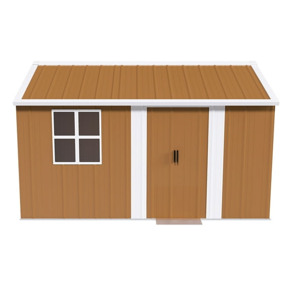 Heavy-Duty 12'x8' Outdoor Shed - Weatherproof Steel Construction with Lockable Doors & Vents