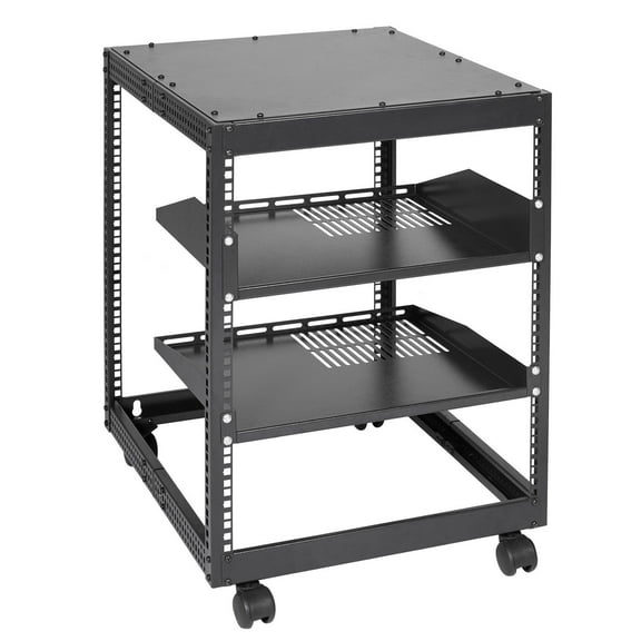 Heavy Duty 12U Server Rack with Casters, Adjustable Depth 15-40 Inches, 4 Post Network Rack for Server, Modem, Router