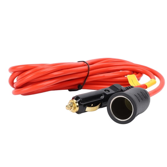 Heavy Duty 12V 24V Cigarette Lighter Extension Cord, 11.8FT / 3.6m 18AWG Male Plug to Female Socket Car DC Power Plug Connector for Tire Inflator Air Compressor and Portable Car Fridge