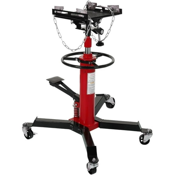 Heavy-Duty 1322 Lbs Hydraulic Transmission Jack with 2-Stage Adjustable Telescoping Lift, Foot Pedal Control, and 360° Swivel Wheels for Garage and Workshop Use