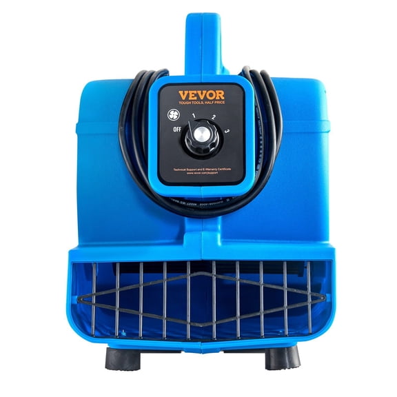 Heavy-Duty 1360 RPM Air Mover Blower, 600 CFM 3-Speed with 4 Angle Options for Industrial & Home Use