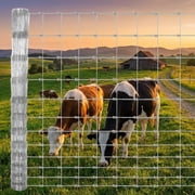 Heavy Duty 14-Gauge Galvanized Livestock Fence 4-ft x 328-ft Graduated Mesh Wire Rolled Fencing for Cattle Deer Goat and Farm Yard Protection