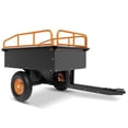 thumbnail image 1 of Heavy Duty 15 Cubic Feet Steel Tow Behind Dump Cart 750Lbs Capacity Garden Trailer, Pull Behind Utility Dump Trailer for Lawn Mower & Yard Work, 1 of 7