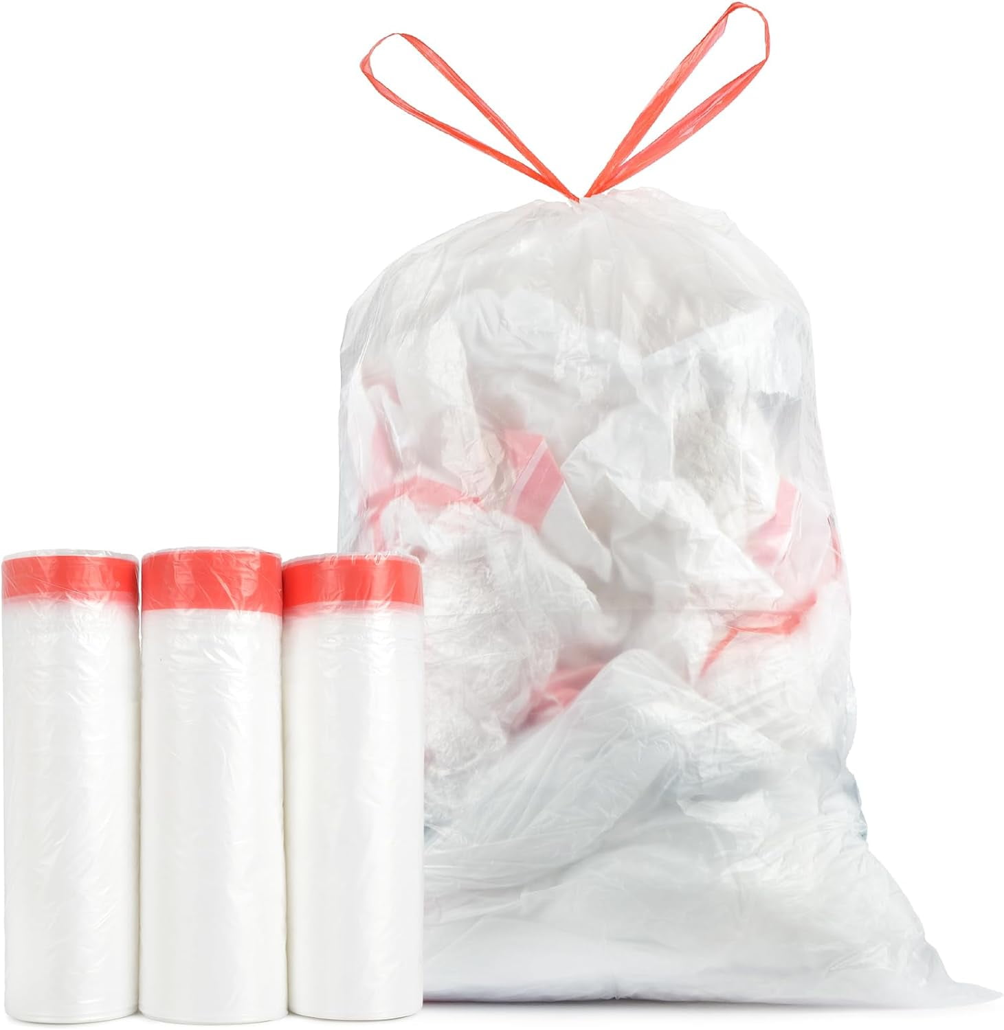 Heavy Duty 15 Gallon Drawstring Trash Bags, 108 Count Ultra Thick ...