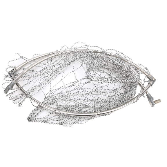 Heavy Duty 15 Inch Aluminum Alloy Fishing Landing Net Head Premium Braided Nylon Mesh Replacement Netting Hoop for Catching Bass Trout and Salmon 39cm Big Size
