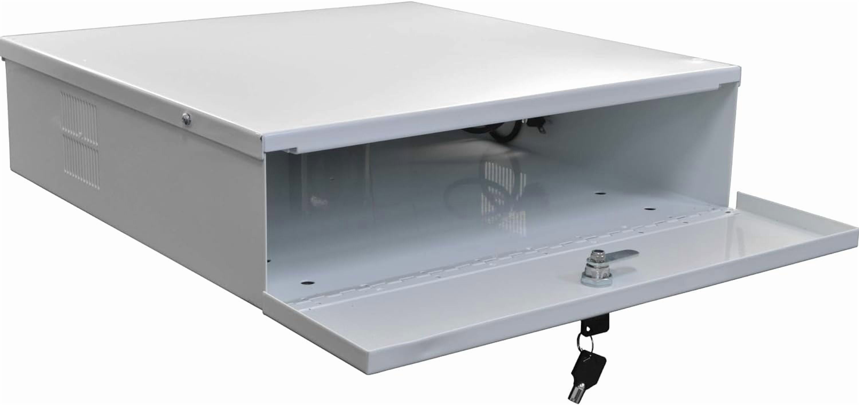 Heavy Duty 15" x 15" x 5" DVR Security Lock Box 16 Gauge with Exhaust ...