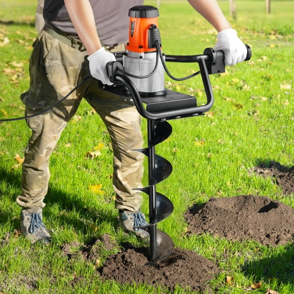 Heavy Duty 1500W Post Hole Digger Machine  5.71 Inch Auger Drill Bit Included