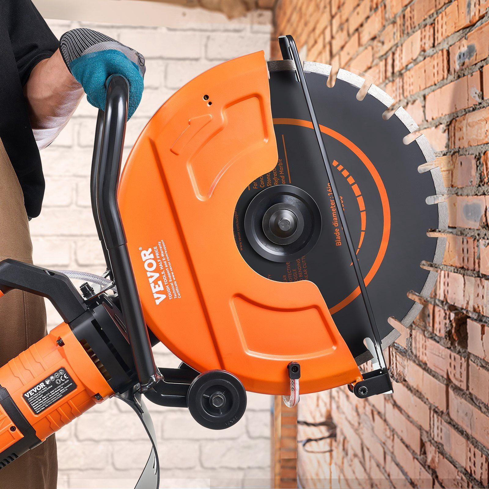 Heavy-Duty 16-Inch Concrete Cutter, 15A 3200W Motor, Wet/Dry Masonry ...