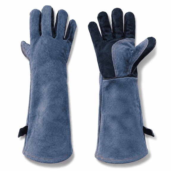 Heavy Duty 16-Inch Cowhide Leather Welding Gloves, Heat Resistant Long Cuff for Cutting, Grinding, BBQ, Oven, Camping