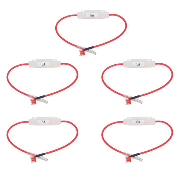 Heavy Duty 16AWG Wire Extension Fuse Holder Connector Kit, Inline 10A Blade Fuse Box Panel Connector Set for Car Truck SUV RV Boat, 5-Piece / Pack (12 inches / 30.48 cm)