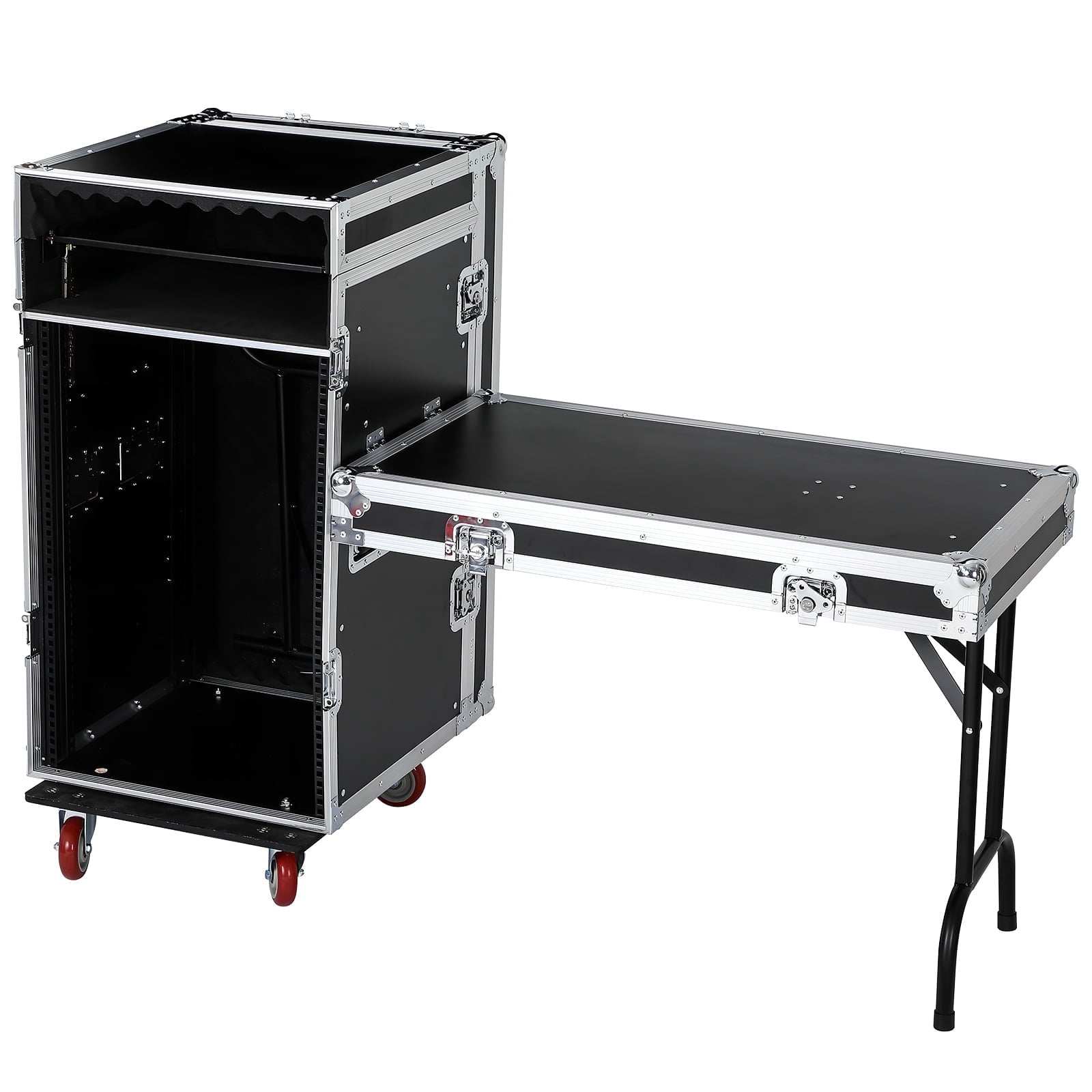 YEAHIBABY Audio Mixer Stand Black Wooden and Aluminum Dual Covers for ...