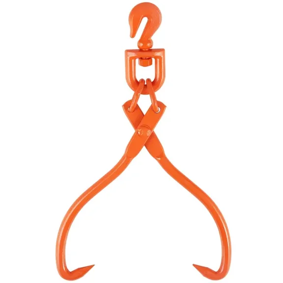 Heavy Duty 18 Inch 2 Claw Log Skidding Tongs Rotating Steel Lumber Handling Tool 350 kg 772 lbs Loading Capacity