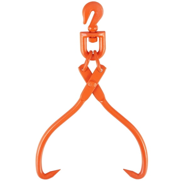 Heavy Duty 18 Inch 2 Claw Log Skidding Tongs Rotating Steel Lumber Lifting Tool 350 kg Loading Capacity