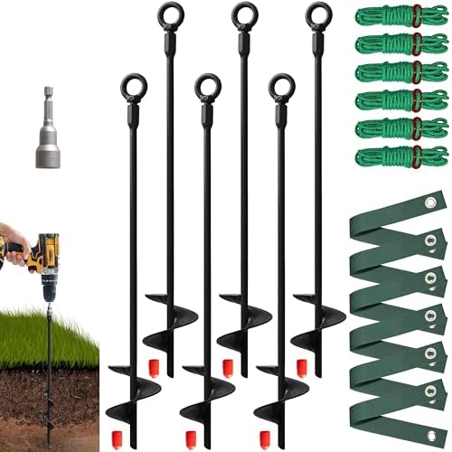 Heavy Duty 18” Tree Stakes and Supports for Young Trees, Set of 6 Tree ...