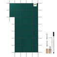 thumbnail image 1 of 18 ft x 34 ft Rectangular Winter Safety Pool Cover with Left Step - Heavy-Duty Triple-Stitched Mesh, Rain Permeable, Includes Installation Hardware - for Inground Pools, 1 of 7