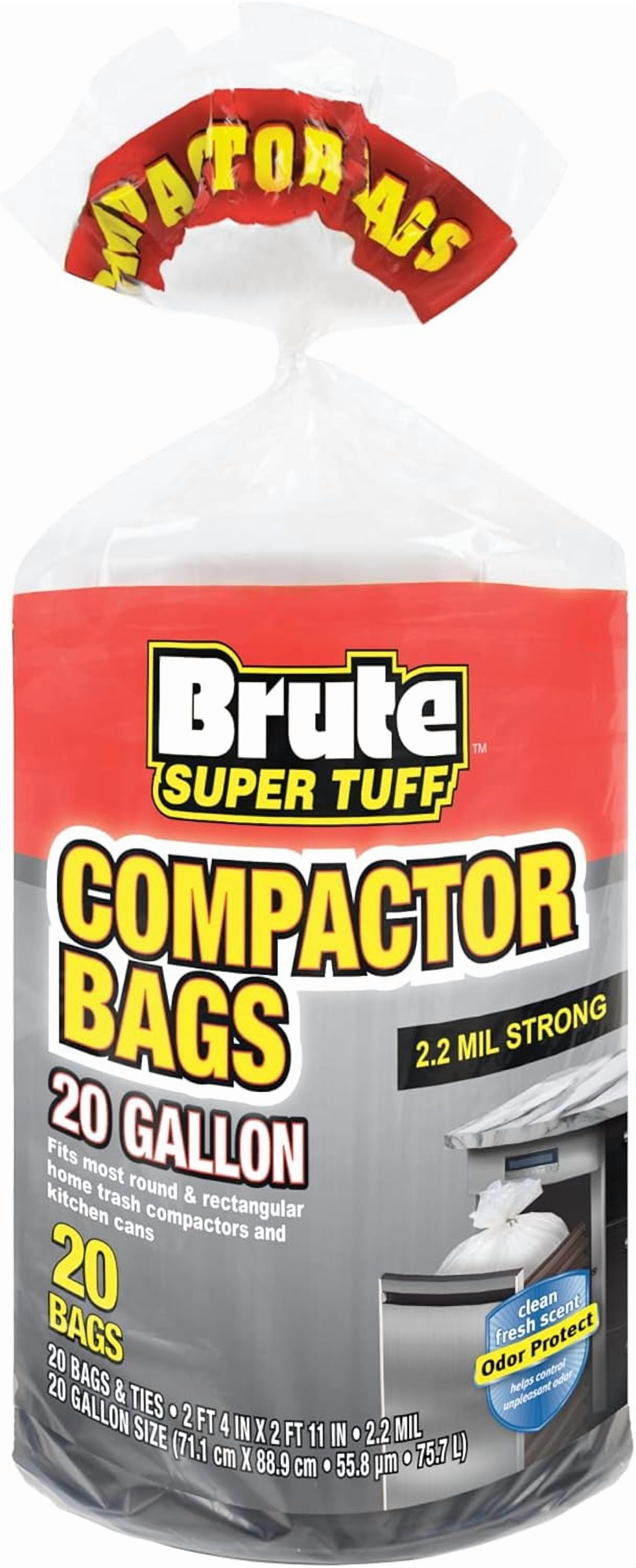 Heavy Duty 2.2 MIL Kitchen Compactor Bags, Twist Tie Closure, White ...