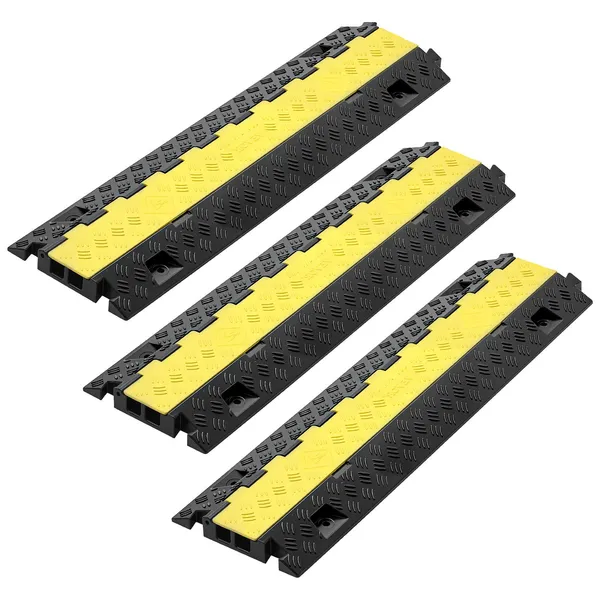 Heavy Duty 2 Channel TPU Cable Protector Ramp 22000 lbs Axle Capacity 1 ...