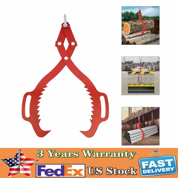 Heavy Duty 2 Claw Timber Log Lifting Logging Tongs Grabber Tong 30" Claw Hook
