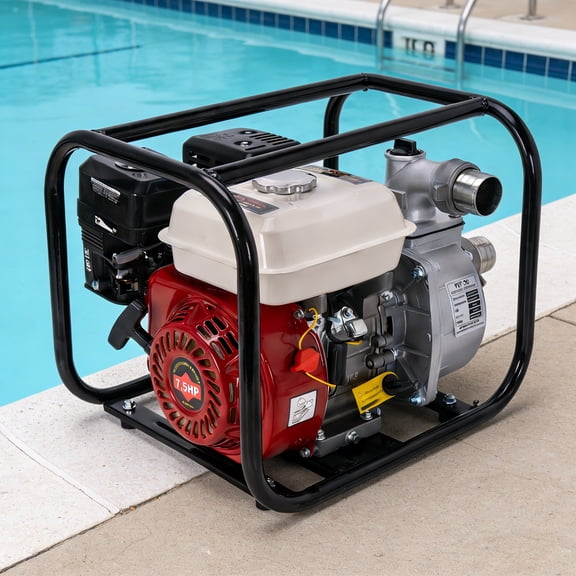 Heavy-Duty 2" Gas Water Pump, 4-Stroke Engine 7.5HP Manual Start for High-Flow Irrigation & Drainage
