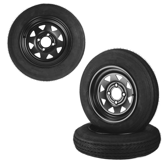 Heavy Duty 2-Pack Trailer Tire & Wheel Set – 4.80-8 Tires, 6PR Load Range C – 8-Inch Black 5-Lug Wheels, 4.5" PCD – Fits Utility, Boat, Camper, Cargo Trailers – Easy Assembly