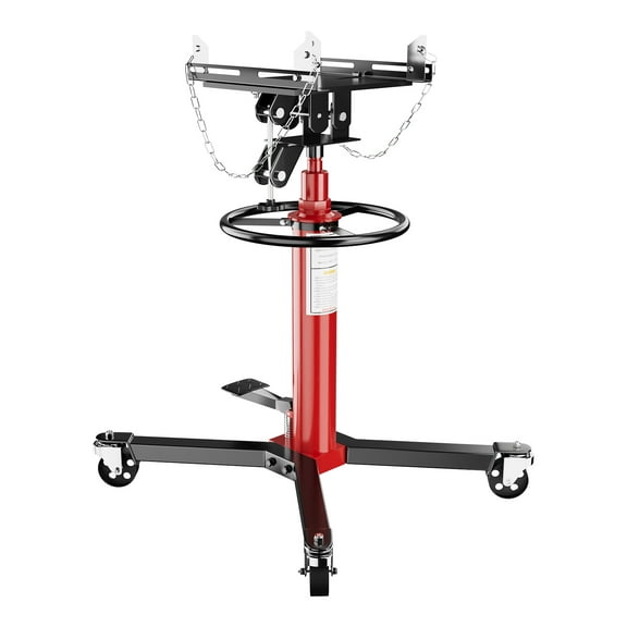 Heavy Duty 2-Stage Hydraulic Telescoping Powertrain Jack – Adjustable High Lift Stand, 360° Swivel Wheels, Foot Pedal, Garage Workshop Tool – Load Capacity 1100 lbs