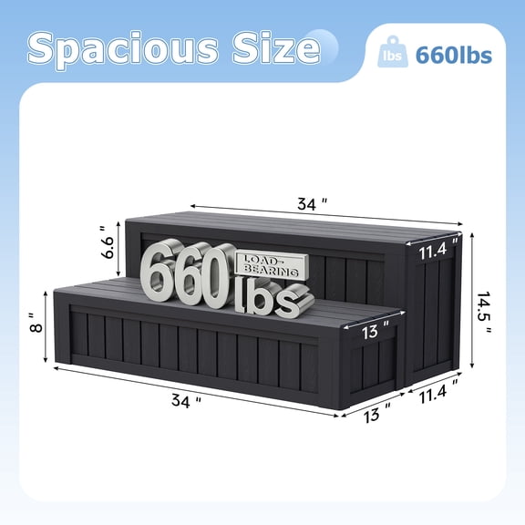 Heavy Duty 2-Step Spa & Hot Tub Step Porch Steps