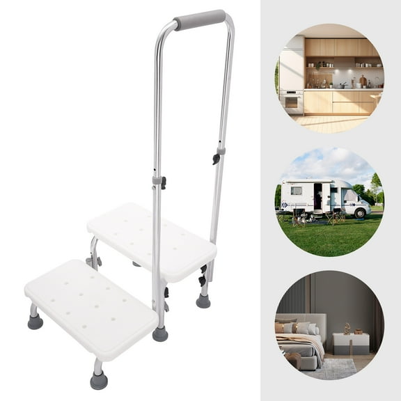 Heavy Duty 2 Steps Medical Foot Stool W/ Handle Freestanding Medical Foot Stool