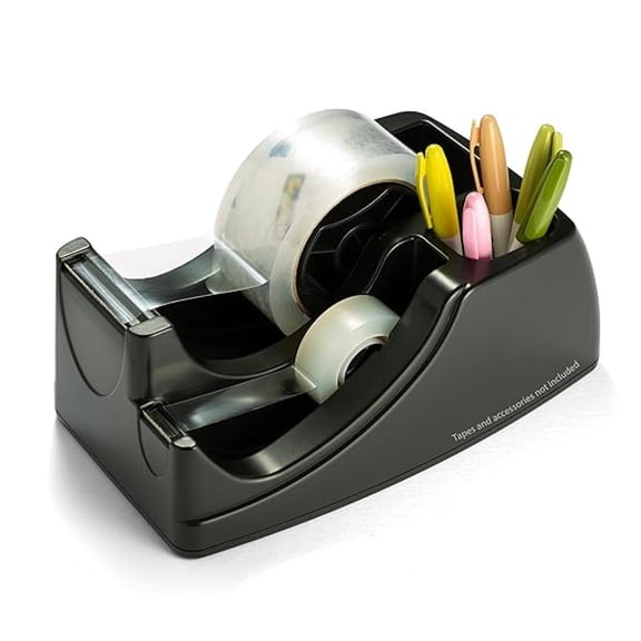 Heavy Duty 2-in-1 Tape Dispenser Black