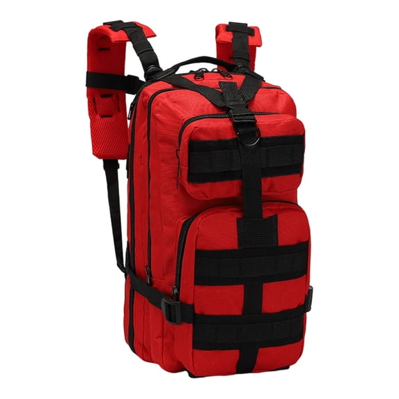 Heavy-Duty 20-25L Outdoor Hiking Backpack with Oxford Fabric and Multiple Compartments for Camping Travel and Outdoor Adventures, Red, 1 Pack