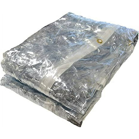 Heavy Duty 20 Mil Vinyl PVC Tarp Cover (Clear) (7'x9')