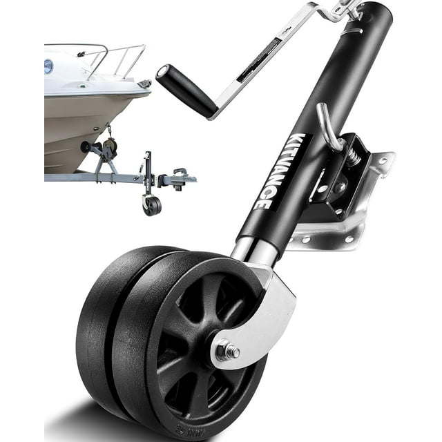 Marine Heavy Duty 2000 lbs Swivel Boat Trailer Jack, 8" Double Wheels, Ergonomic Handle for 2.4