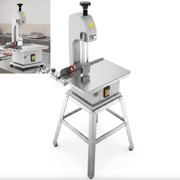 Heavy Duty 2000W Commercial Bone Saw Machine, High-Efficiency Electric Meat Cutter with Stand for Frozen Meat, Ribs and Bones
