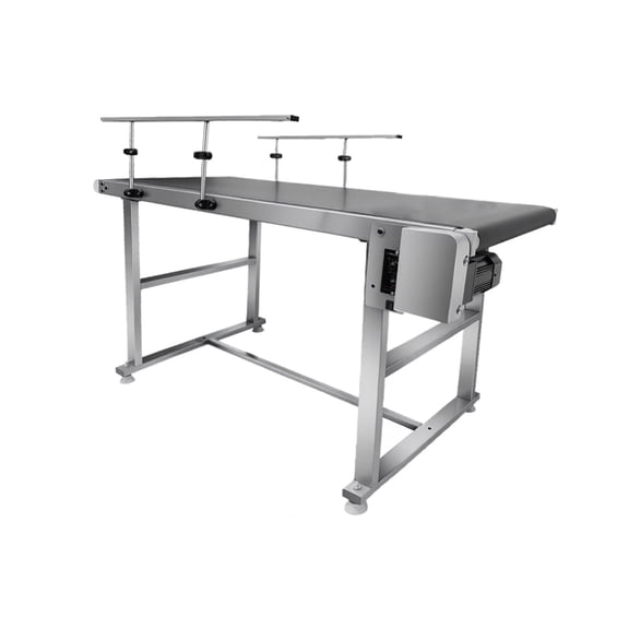 Heavy-Duty 201 Stainless Steel Belt Conveyor, 3-120 RPM Variable Speed Industrial Conveyor with Overheat Protection, Electric Conveyor for Inkjet Coding, Packaging, Assembly Workflows