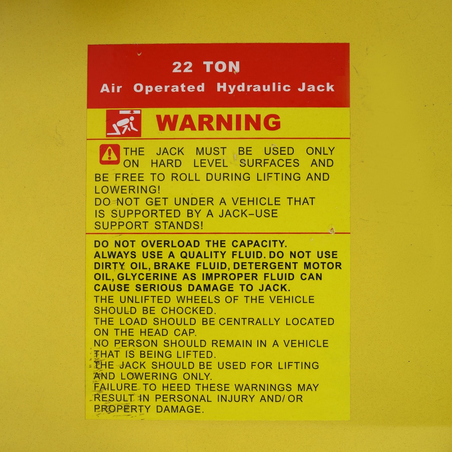 Heavy Duty 22 Ton AirOperated Hydraulic Floor Jack with Builtin