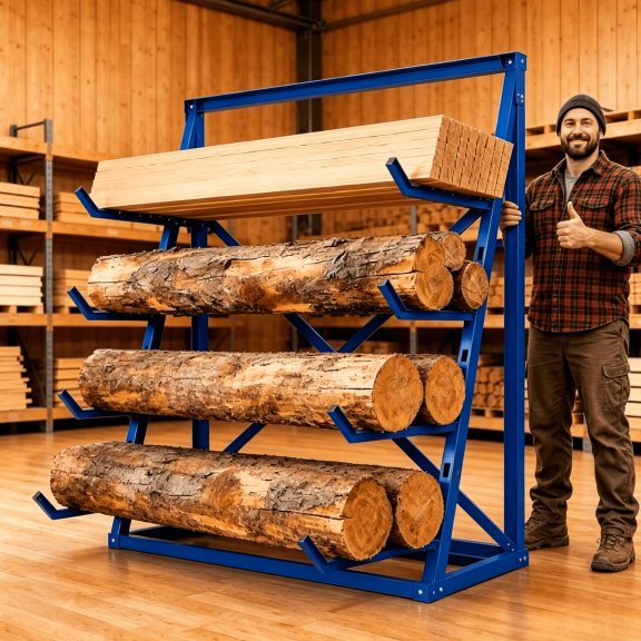 Heavy Duty 2200LBS Lumber Horizontal Storage Rack, 4 Tier Adjustable Pipe Storage Rack | Alloy Steel Utility Cantilever Rack, FreeStanding Shelf Rack, Wood Organizer for Garage Workshop Shed
