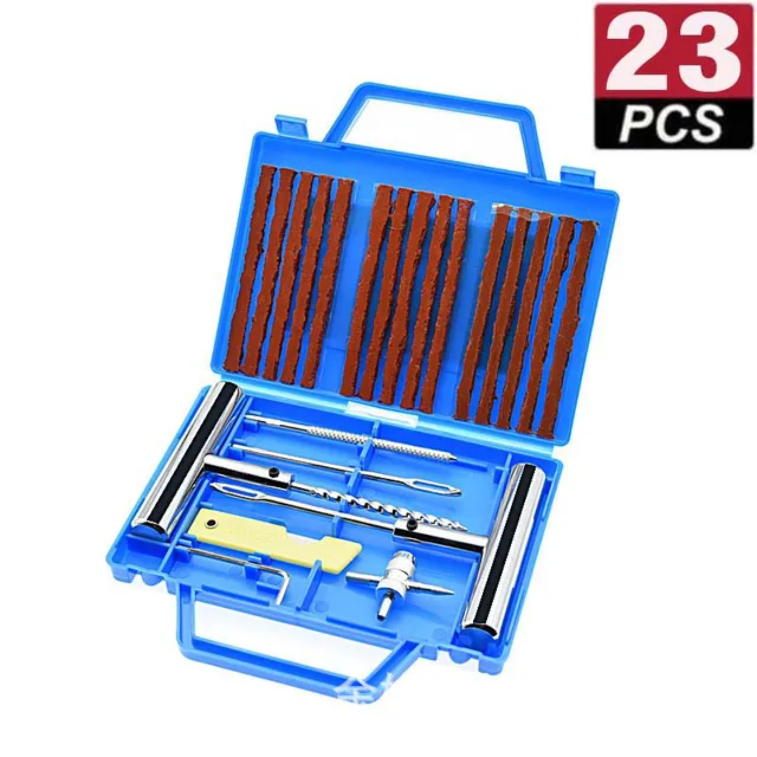 Heavy Duty 23pcs Tubeless Tire Repair Kit for Car Van Motorcycle Bike Emergency Auto Tire Repair