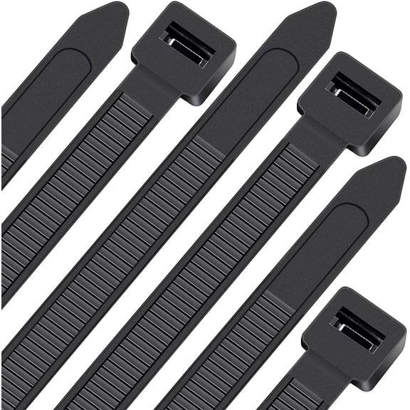 Heavy Duty 24 Inch Cable Ties, 200 lbs Tensile Strength, UV Resistant Nylon Zip Ties for Indoor & Outdoor Use, 30pcs Black