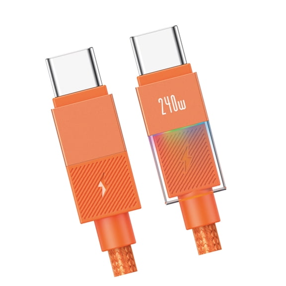 Heavy Duty 240W Type C Data Cable With LED Glows And Enhances Heat Dissipation For All Devices