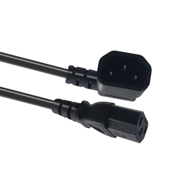 Heavy Duty 2500W C14 To C13 Power Extension Cord Right Angled For PCs Monitor Printer