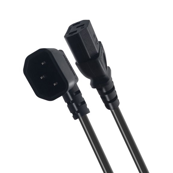Heavy Duty 2500W C14 To C13 Power Extension Cord Right Angled For PCs Monitor Printer