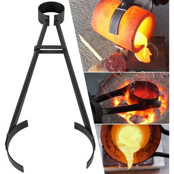 Heavy Duty 26" Foundry Crucible Flask Tongs Casting Crucible Holder Universal Tong for Handling Graphite Refinery Crucibles for Melting Casting Refining Gold Silver Copper