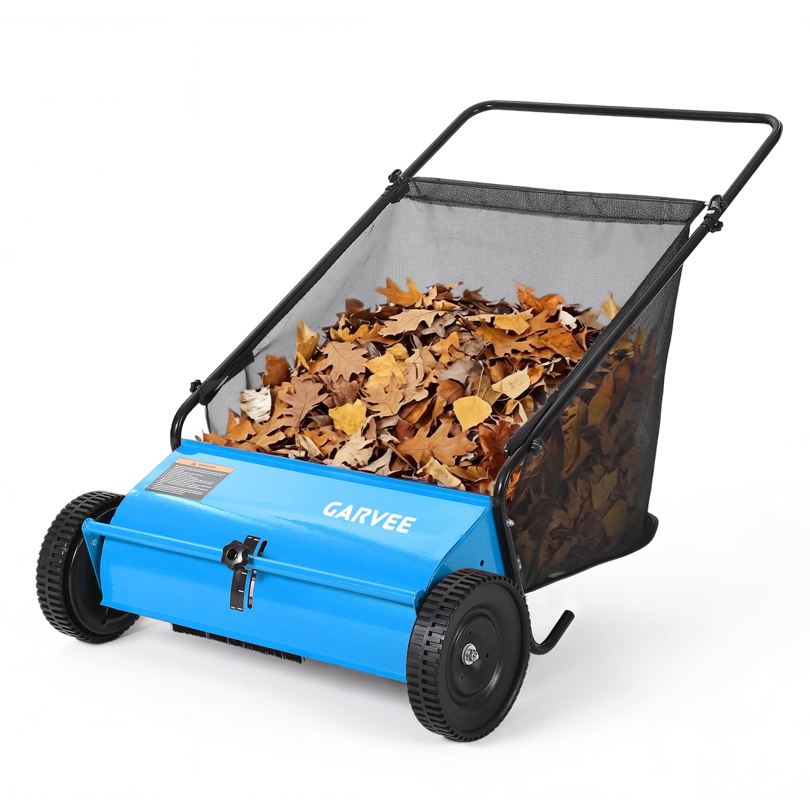 Heavy Duty 26-Inch Push Lawn Sweeper – Walk-Behind Leaf & Grass Collector with 7 Cu. Ft. grass cutter, 4 High-Speed Brushes, Durable Plastic Wheels – For Lawn, Garden, Patio, Driveway