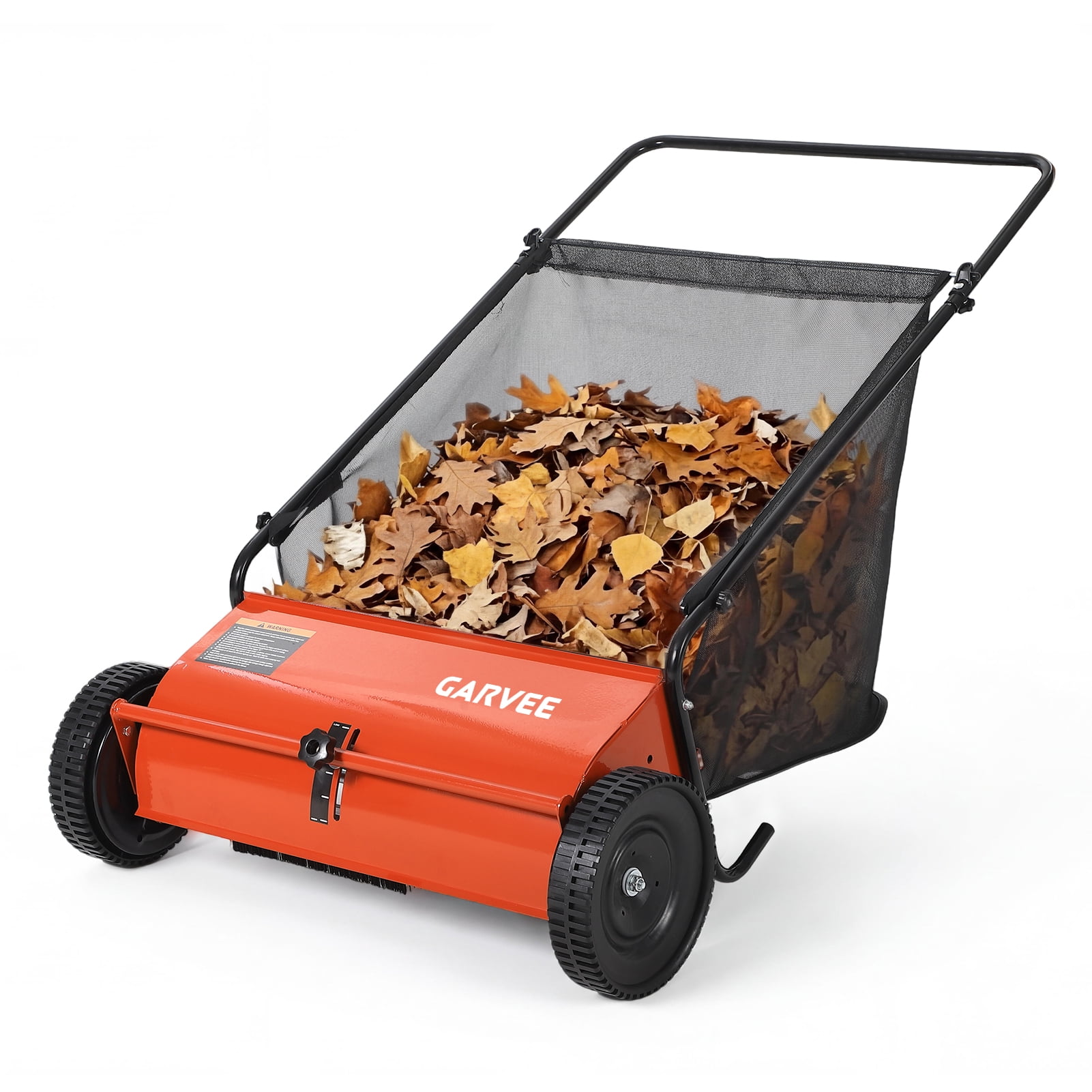Heavy Duty 26-Inch Push Lawn Sweeper – Walk-Behind Leaf & Grass Collector with 7 Cu. Ft. grass cutter, 4 High-Speed Brushes, Durable Plastic Wheels – For Lawn, Garden, Patio, Driveway