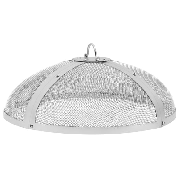 Heavy-Duty 27" Round Fire Pit Spark Screen with Ring Handle, Reinforced Steel Mesh Cover for Outdoor Patio/Backyard Fire Pits - Easy Open Lid Design