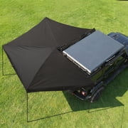Heavy Duty 270  Driver Side Car Awning   2M Waterproof Blackout Ripstop Oxford Canopy for SUV, Truck, Van Camping   Black, Driver Seat