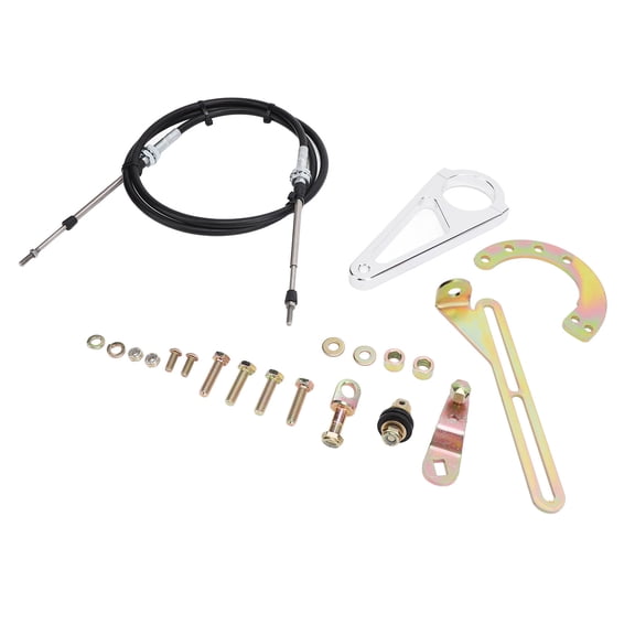 Heavy Duty 2in Transmission Column Cable Shift Linkage Kit for GM TH350 TH400 700R4 4L60 4L80E, 6ft Gear Selector Cable Shift Control Assembly