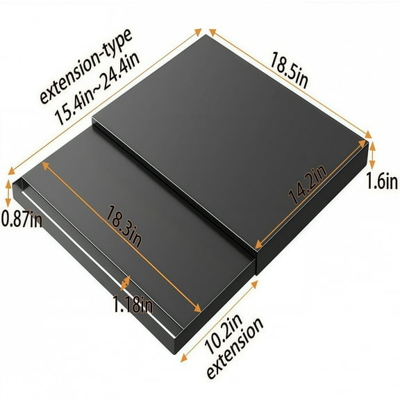 Heavy-Duty 2pcs Adjustable Metal Kitchen Organizer Shelf - Space-Saving Countertop Rack with Pull-Out Shelves, Compatible with Microwave, Oven, Air Fryer, Rice Cooker, Coffee Maker - Sturdy Steel